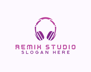 Headphones Music Studio logo design