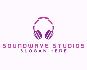 Recording - Headphones Music Studio logo design