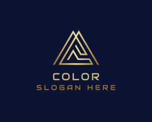Golden - Generic Gold Triangle Letter A logo design
