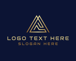 Gold - Generic Gold Triangle Letter A logo design