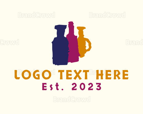 Painted Alcohol Bottles Logo