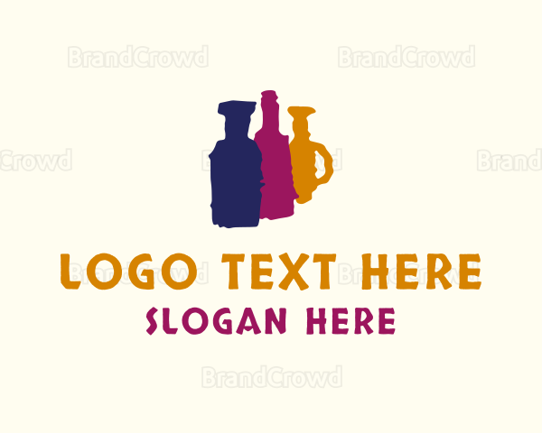 Painted Alcohol Bottles Logo