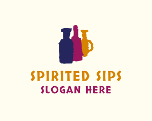 Alcohol - Painted Alcohol Bottles logo design