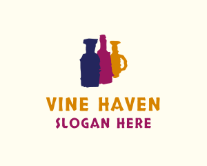 Painted Alcohol Bottles logo design