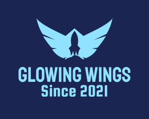 Blue Rocket Wings logo design