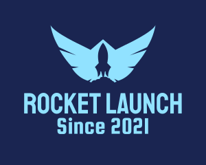 Blue Rocket Wings logo design