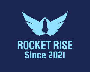 Blue Rocket Wings logo design