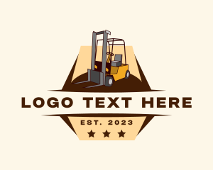 Emblem - Industrial Forklift Construction logo design