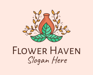 Flower Vase Decoration logo design