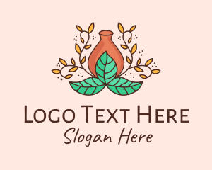 Organic Products - Flower Vase Decoration logo design