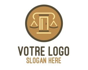 Scales Of Justice - Justice Legal Door logo design