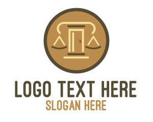 Adjudicator - Justice Legal Door logo design