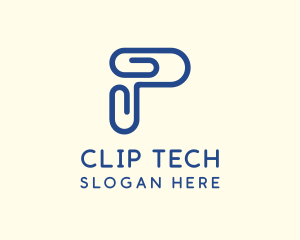 Clip - Blue Clip Letter P logo design