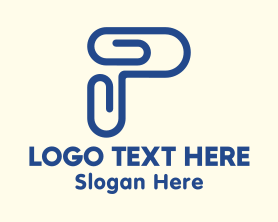 Clip - Blue Clip Letter P logo design