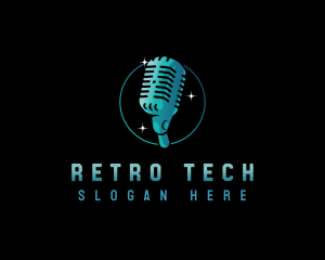 Retro Studio Microphone logo design