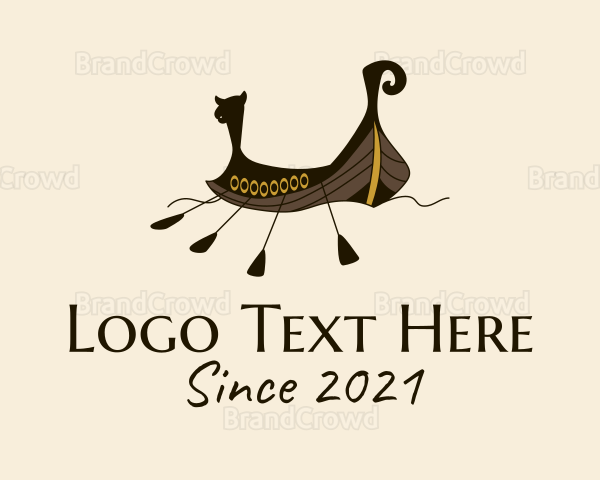 Ancient Viking Boat Logo