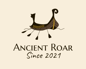 Ancient Viking Boat  logo design