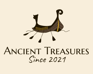 Ancient Viking Boat  logo design