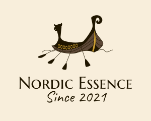 Ancient Viking Boat  logo design