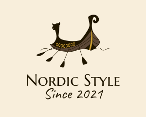 Ancient Viking Boat  logo design