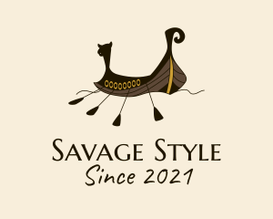 Ancient Viking Boat  logo design