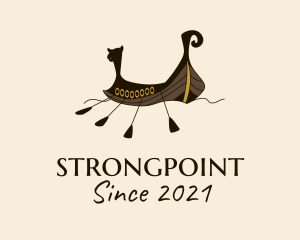 Ship - Ancient Viking Boat logo design