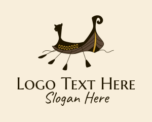 Ancient Viking Boat  Logo