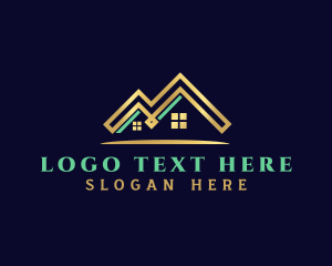 Gold - Premium House Roof Real Estate logo design