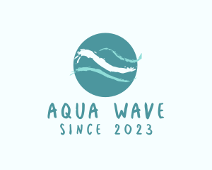 Ocean Wave Watercolor  logo design