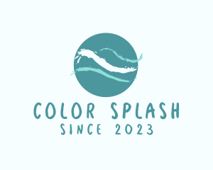 Ocean Wave Watercolor  logo design