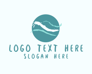 Ocean Wave Watercolor  Logo