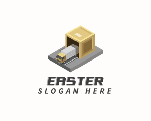 Distribution - Truck Logistics Crate logo design