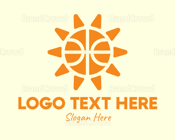 Orange Basketball Sun Logo