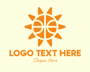 Sun - Orange Basketball Sun logo design