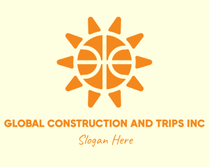 Orange Basketball Sun Logo