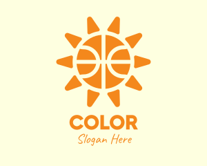 Tropical - Orange Basketball Sun logo design