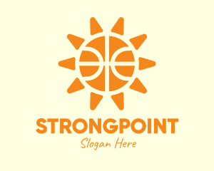 Sunrise - Orange Basketball Sun logo design