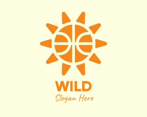Ball - Orange Basketball Sun logo design