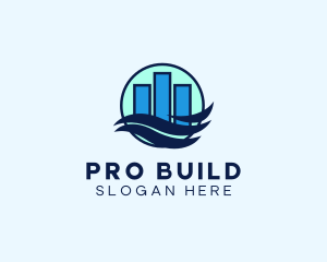 Building Wave Chart logo design