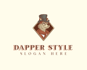 Dapper - Debonair Puppy Portrait logo design