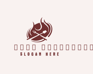 Chef - Flame Fork Spatula Restaurant logo design