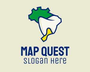 Brazilian Map Flag  logo design