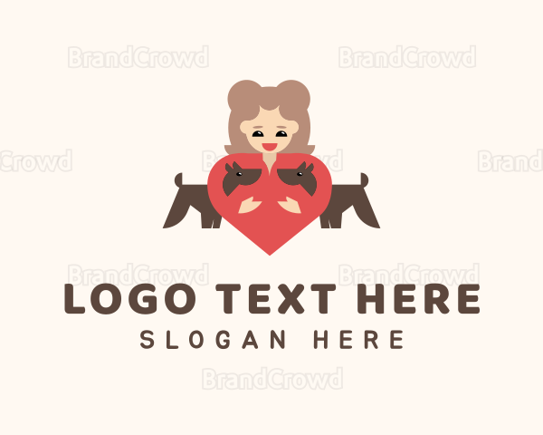 Dog Trainer Heart Logo