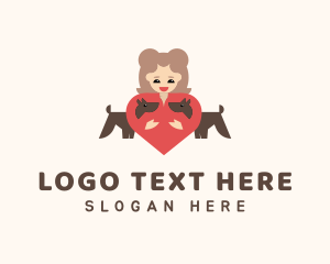 Terrier - Dog Trainer Heart logo design