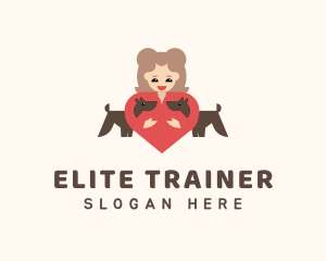 Dog Trainer Heart logo design