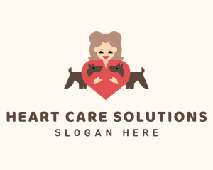 Dog Trainer Heart logo design