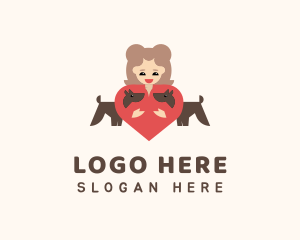 Puppy - Dog Trainer Heart logo design