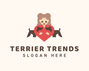 Dog Trainer Heart logo design