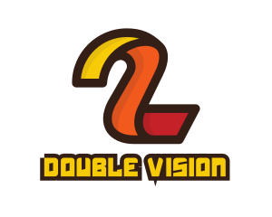 Two - Colorful Stroke Number 2 logo design