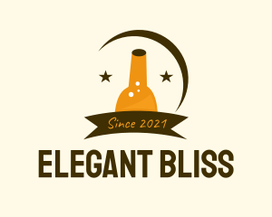 Draught Beer - Beer Bottle Banner logo design